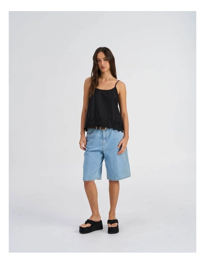 Lou Life Cotton Top in Black image 3
