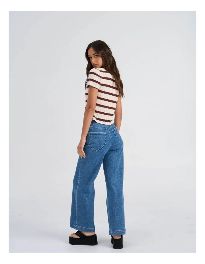 Halia Collared Knit Top in Cream image 6