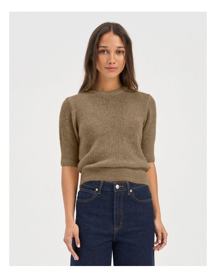 Kristy Knit Top in Brown image 1