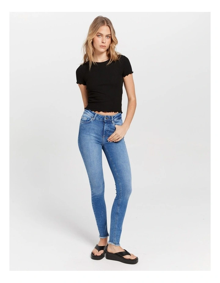 Blush Skinny Jeans in Medium Blue Denim image 2