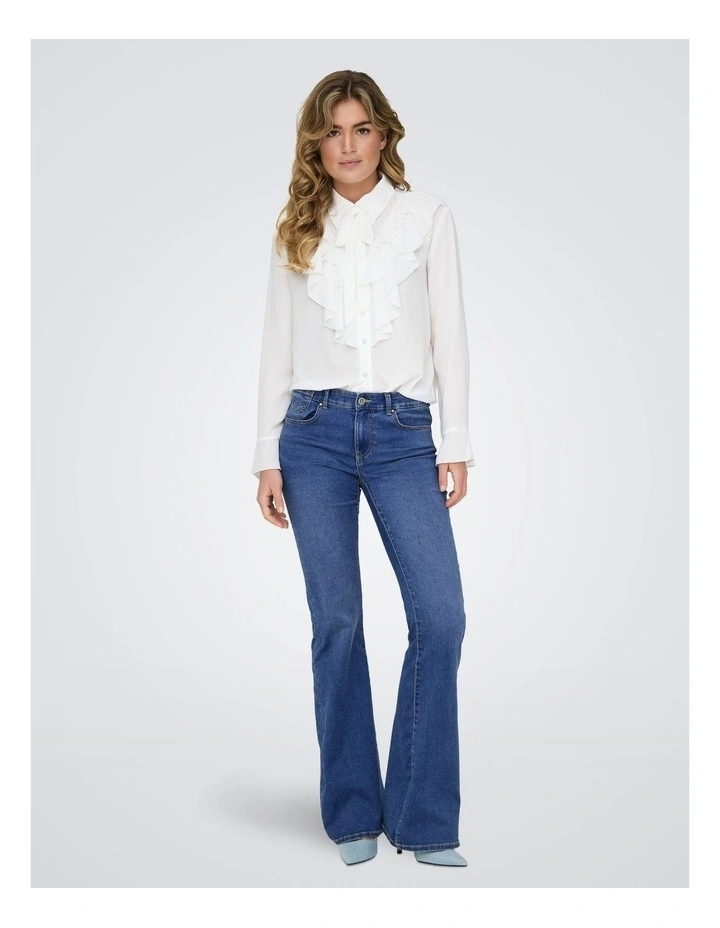 Reese Retro Flared Denim Jeans in Light Blue image 2