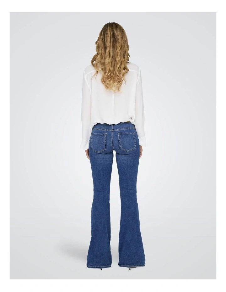 Reese Retro Flared Denim Jeans in Light Blue image 3