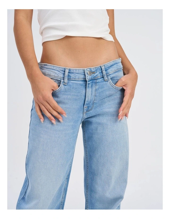 Judy Low Rise Wide Leg Denim Jeans in Light Blue image 2