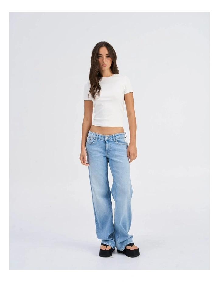 Judy Low Rise Wide Leg Denim Jeans in Light Blue image 3
