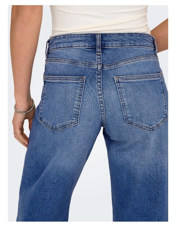 Judy Low  Waisted Wide Leg Jeans in Mid Blue Denim image 2
