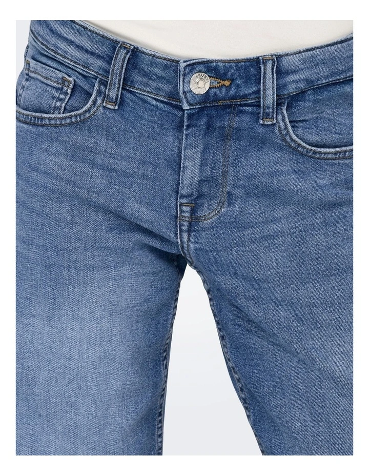 Judy Low  Waisted Wide Leg Jeans in Mid Blue Denim image 3