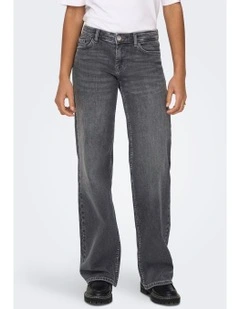 Judy Low  Waisted Wide Leg Jeans in Grey Denim