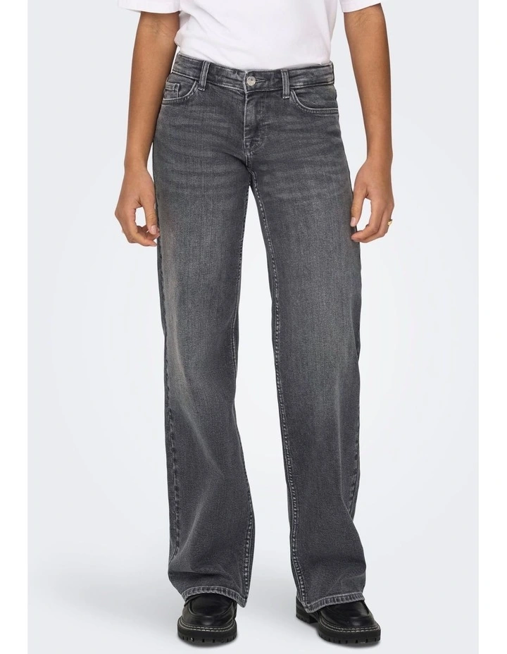 Judy Low  Waisted Wide Leg Jeans in Grey Denim image 1