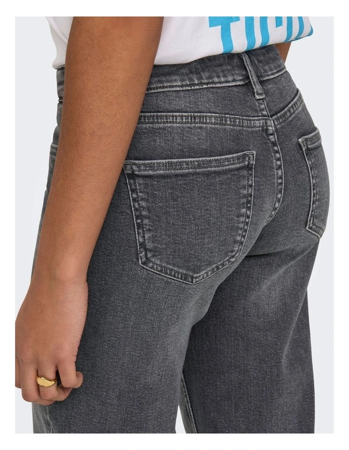Judy Low  Waisted Wide Leg Jeans in Grey Denim image 2