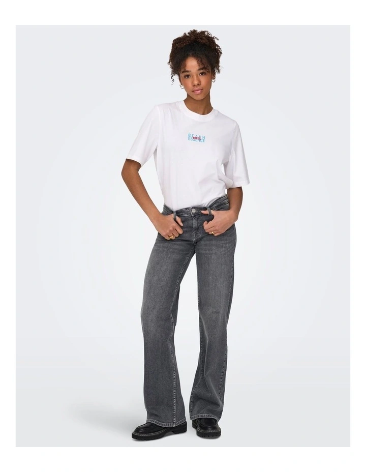 Judy Low  Waisted Wide Leg Jeans in Grey Denim image 3