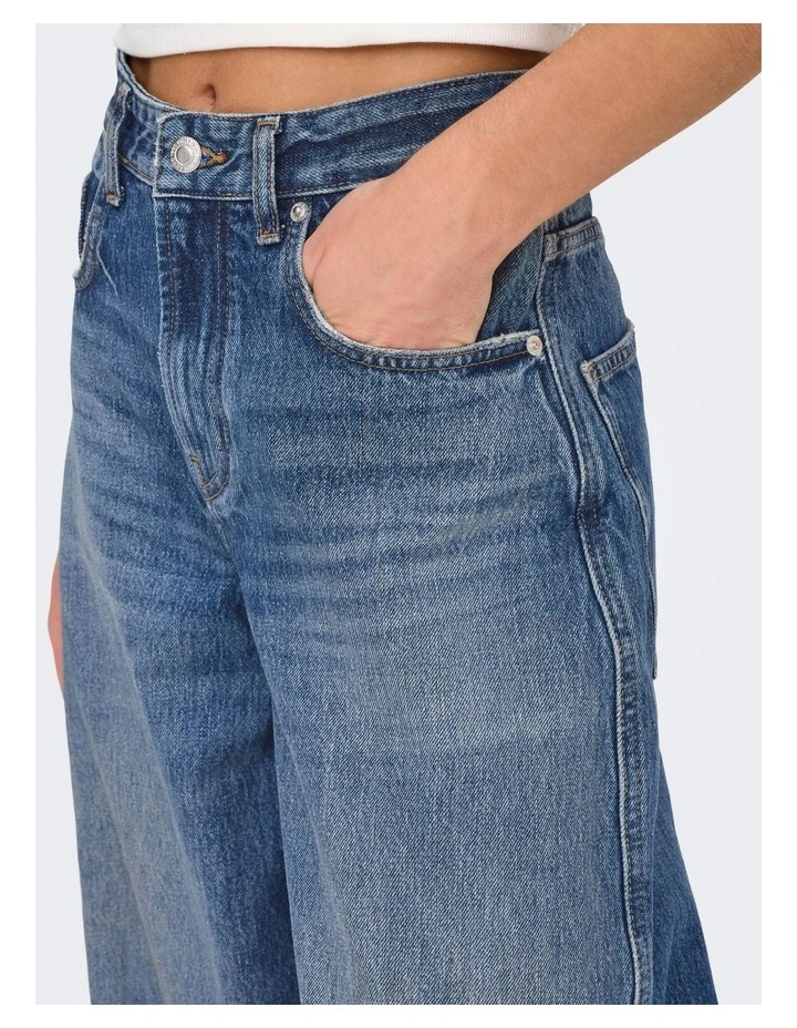Taylor High Waisted Barrel Jean in Dark Blue Denim image 2