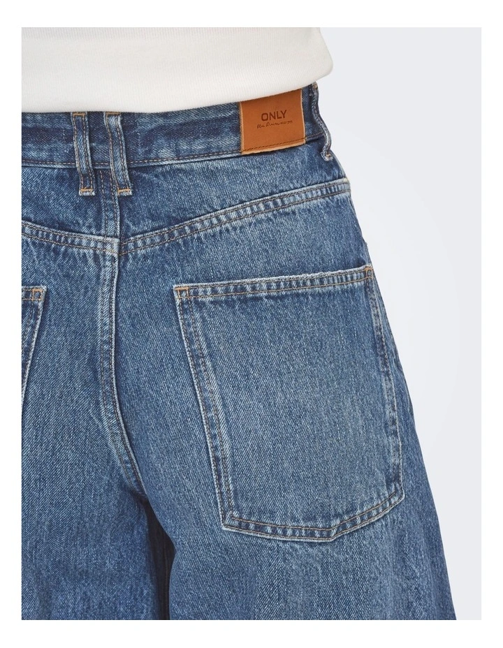 Taylor High Waisted Barrel Jean in Dark Blue Denim image 3