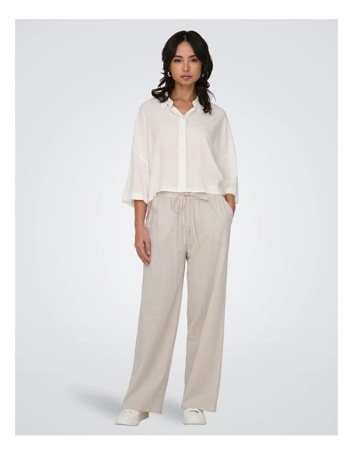 Tiza Cotton Loose Pants in Stone image 4