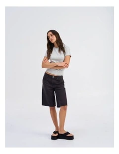 Silla Relaxed Denim Shorts in Black