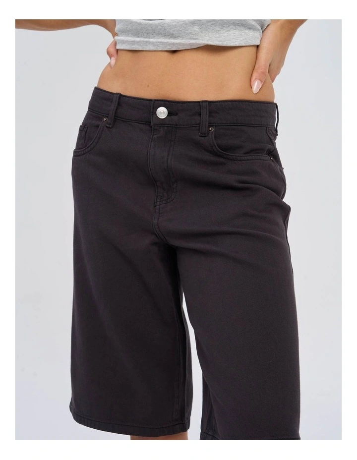 Silla Relaxed Denim Shorts in Black image 2
