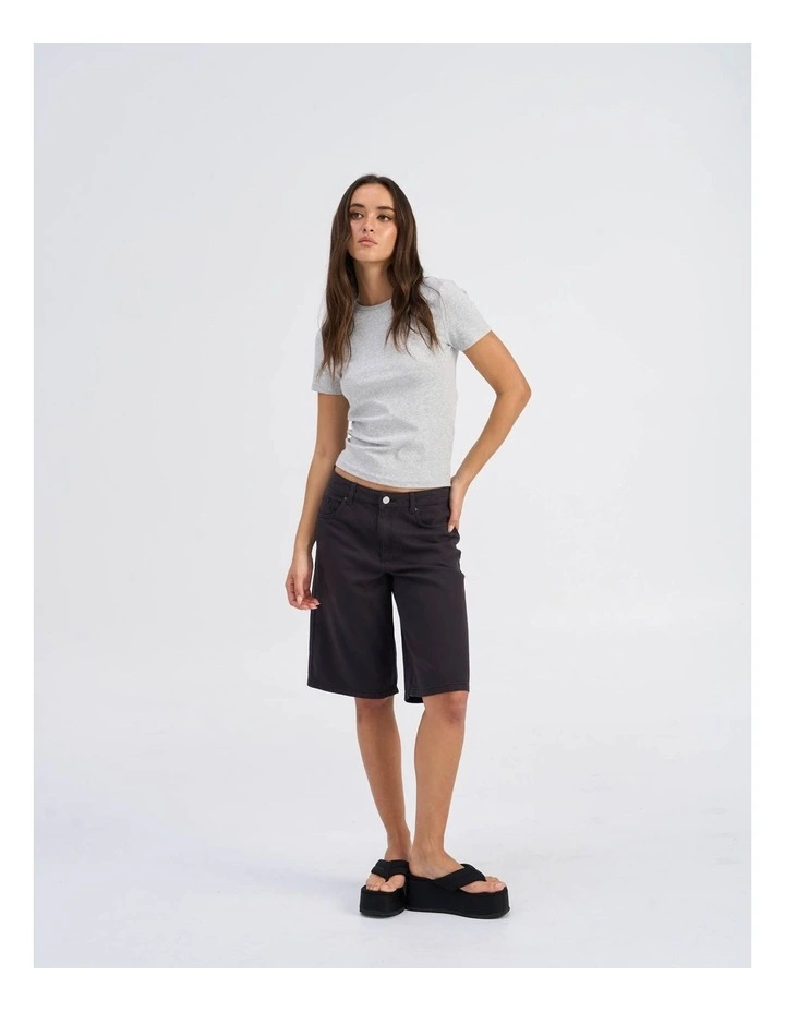 Silla Relaxed Denim Shorts in Black image 3