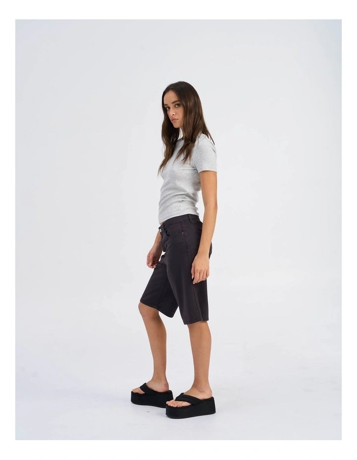 Silla Relaxed Denim Shorts in Black image 4