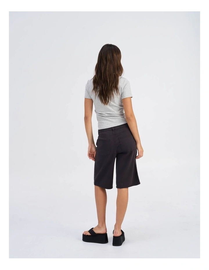 Silla Relaxed Denim Shorts in Black image 5