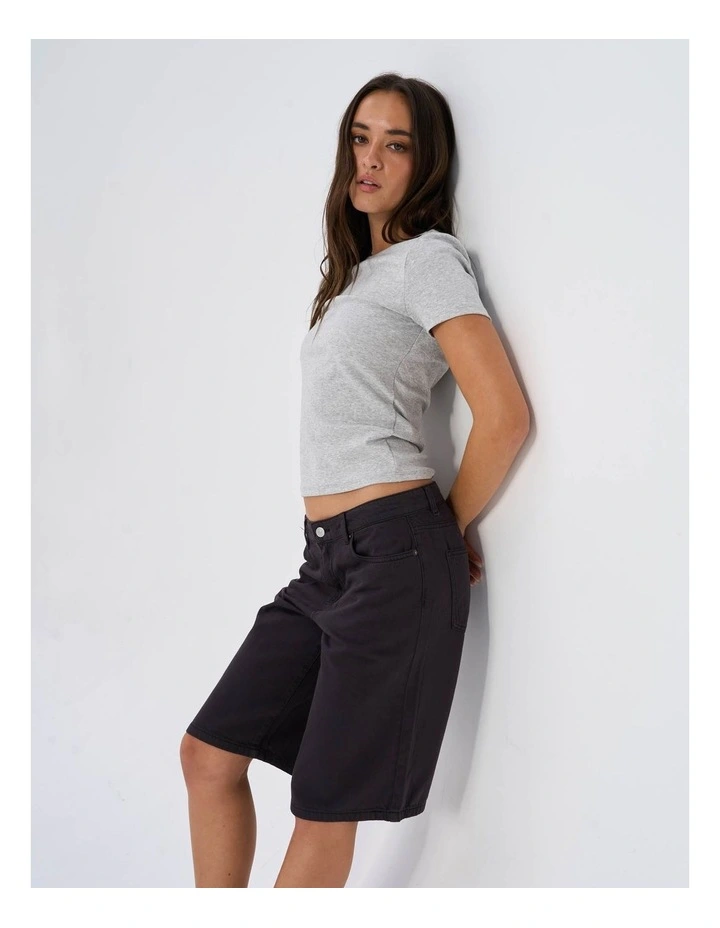 Silla Relaxed Denim Shorts in Black image 6