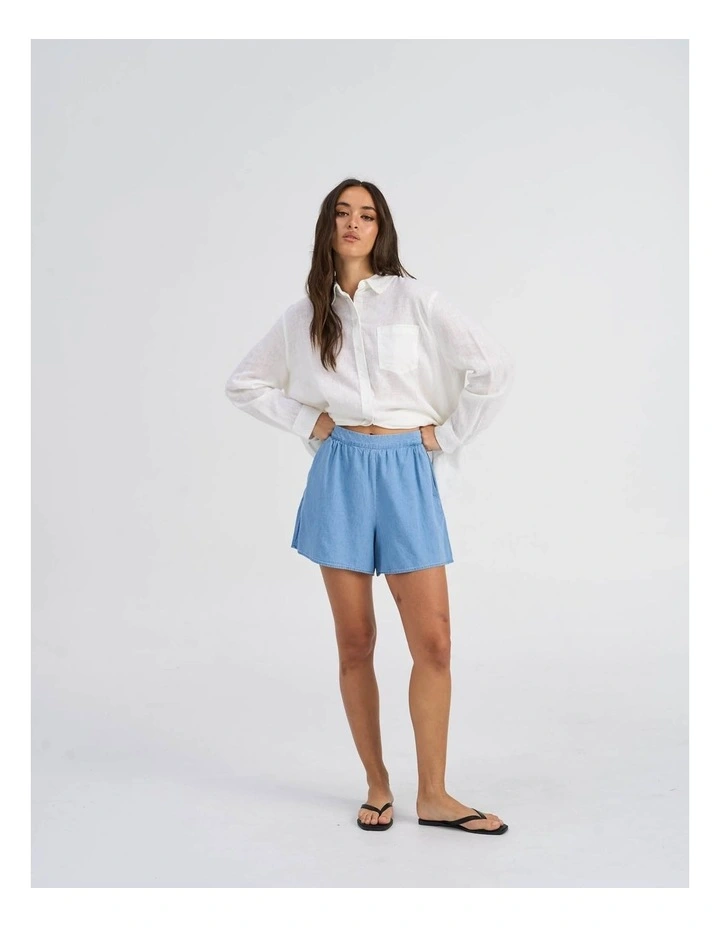 Nova Azure Yasmin Cotton Shorts in Light Blue image 2