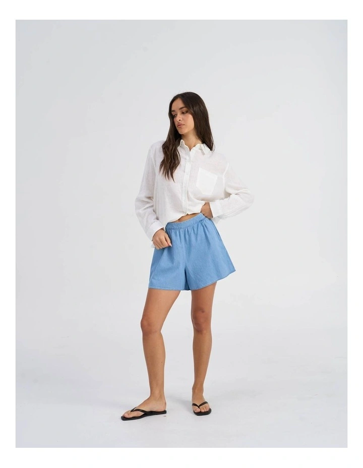Nova Azure Yasmin Cotton Shorts in Light Blue image 3