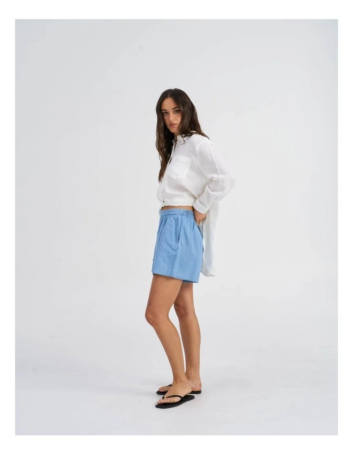 Nova Azure Yasmin Cotton Shorts in Light Blue image 4