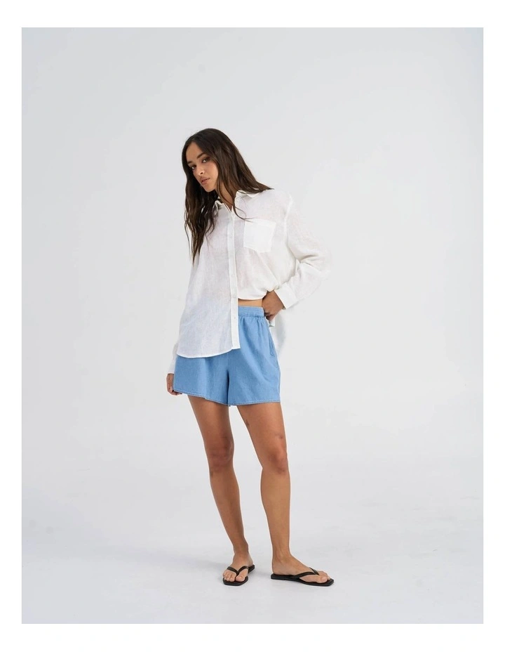 Nova Azure Yasmin Cotton Shorts in Light Blue image 6