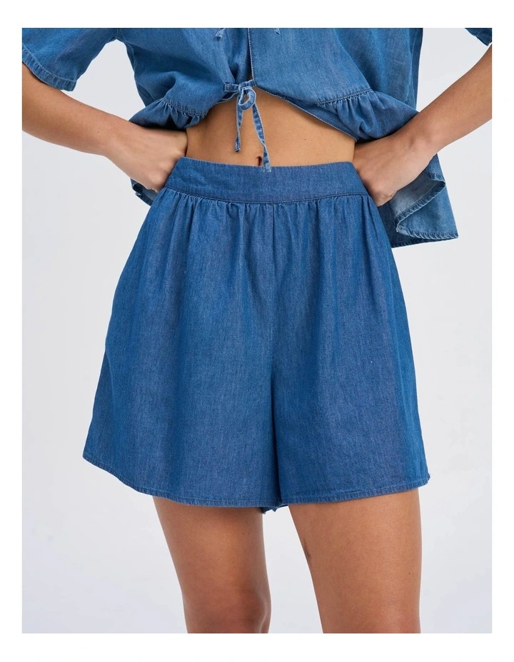 Nova Azure Yasmin Cotton Shorts in Dark Blue image 1