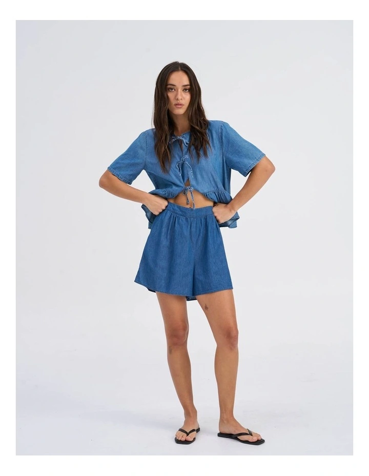 Nova Azure Yasmin Cotton Shorts in Dark Blue image 2