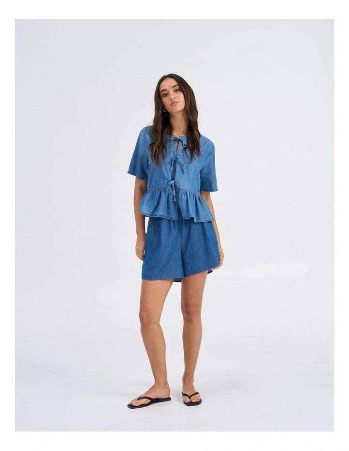 Nova Azure Yasmin Cotton Shorts in Dark Blue image 3