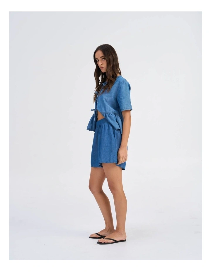 Nova Azure Yasmin Cotton Shorts in Dark Blue image 4