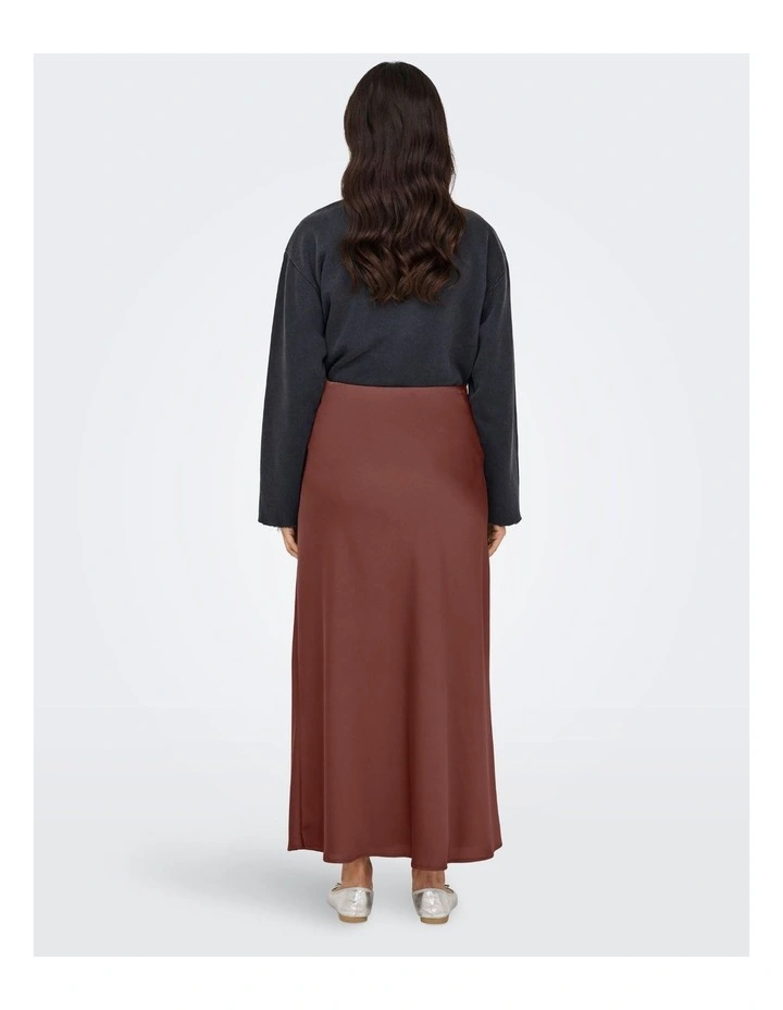 Chigo Ankle Satin Skirt in Red image 2