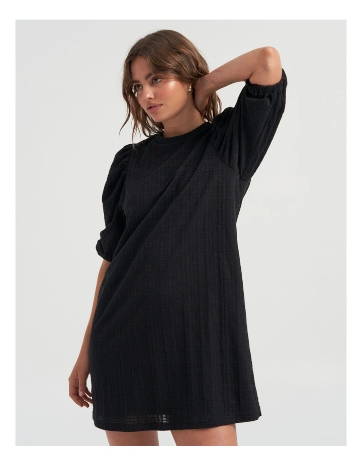 Porina Cotton Dress in Black image 5