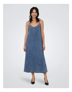 Dia Cotton Denim Dress in Light Blue