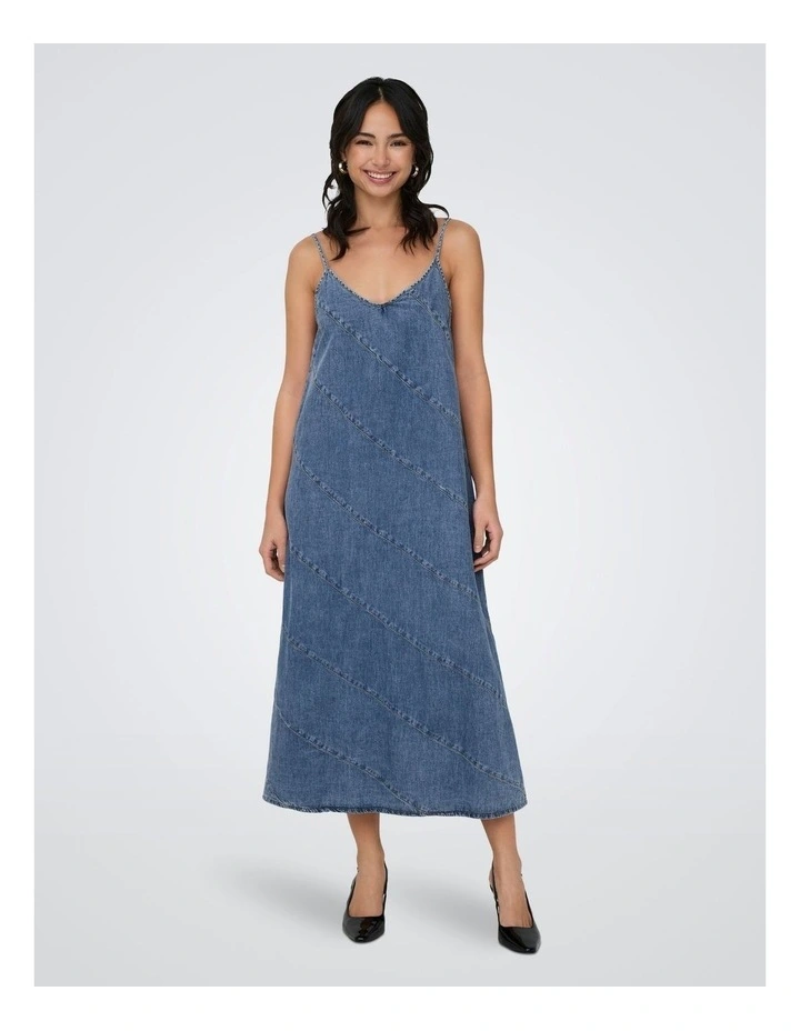 Dia Cotton Denim Dress in Light Blue image 1