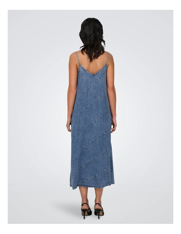 Dia Cotton Denim Dress in Light Blue image 2