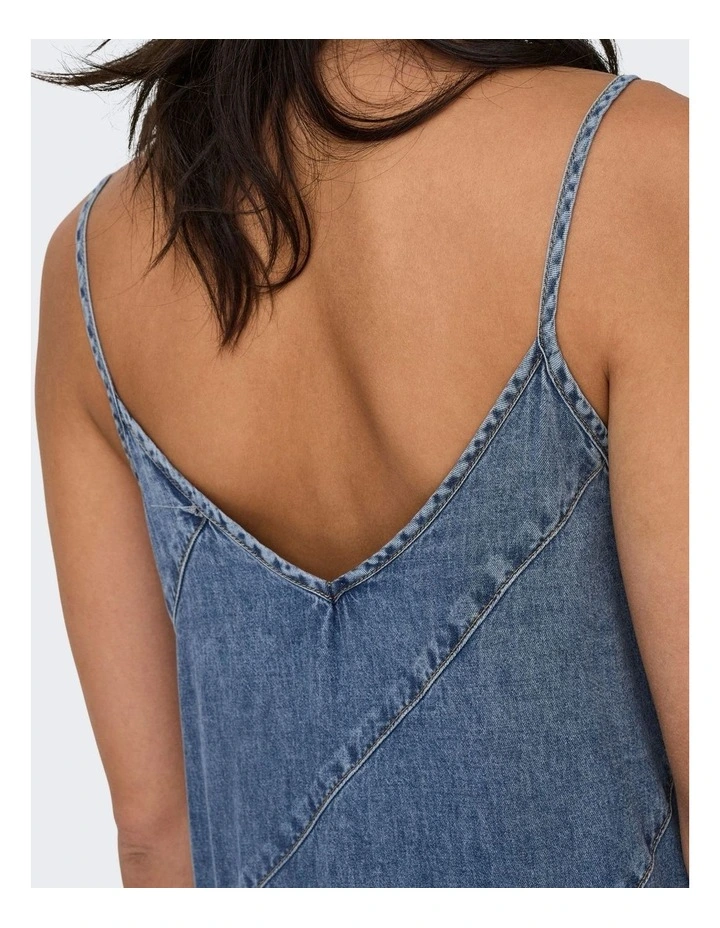 Dia Cotton Denim Dress in Light Blue image 4