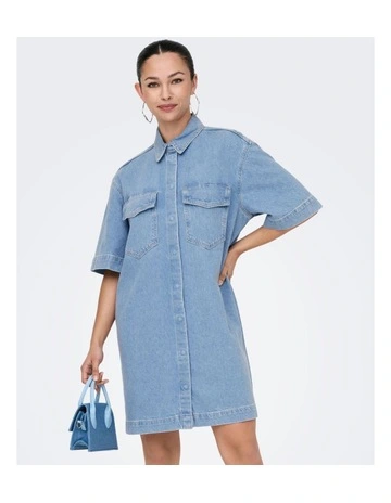 Sophie Oversized Shirt Dress in Denim