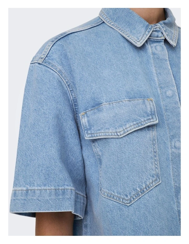 Sophie Oversized Shirt Dress in Denim image 2