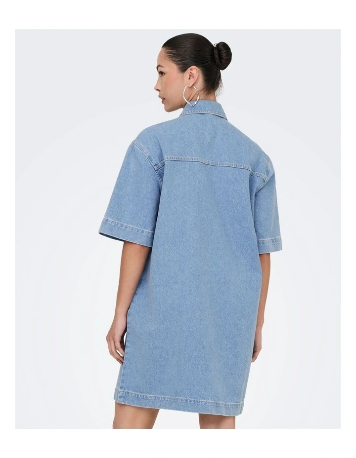 Sophie Oversized Shirt Dress in Denim image 5