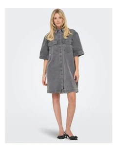 Sophie Oversized Denim Dress in Grey