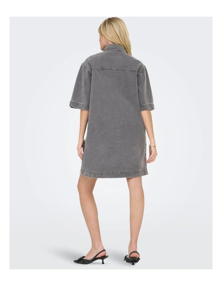 Sophie Oversized Denim Dress in Grey image 4
