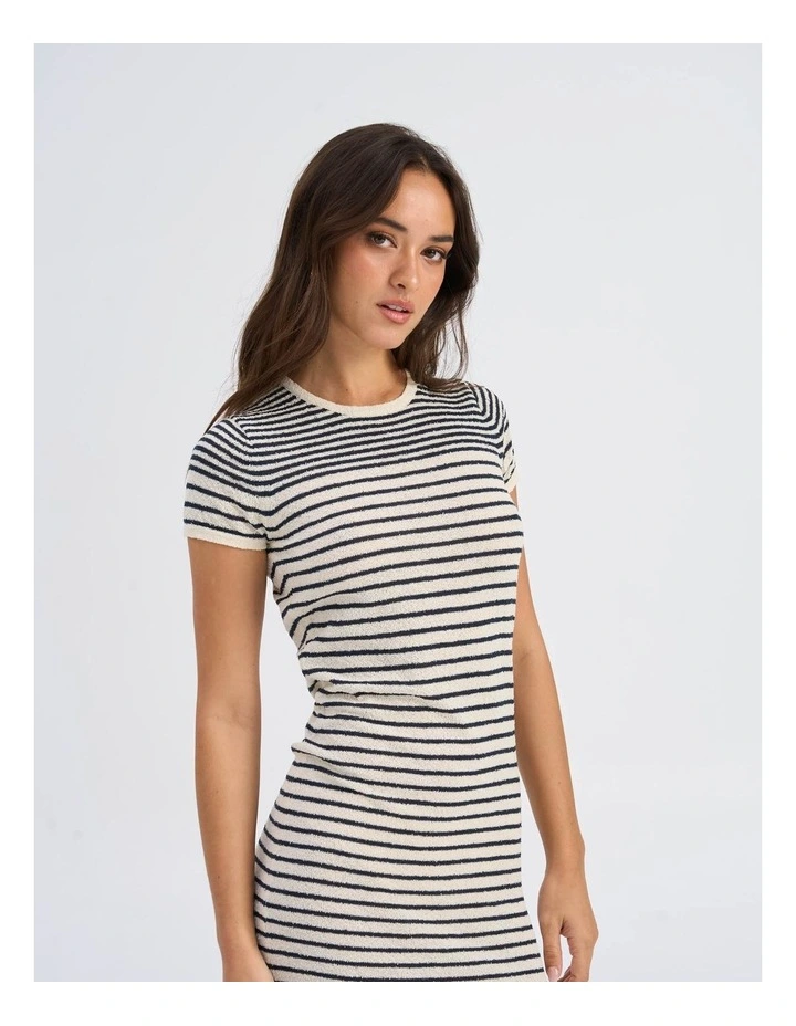 Mia Stripe Midi Dress in Cream image 2