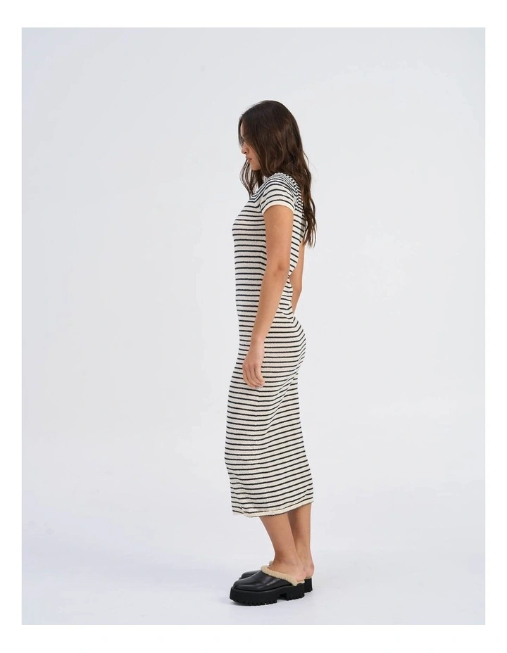 Mia Stripe Midi Dress in Cream image 4