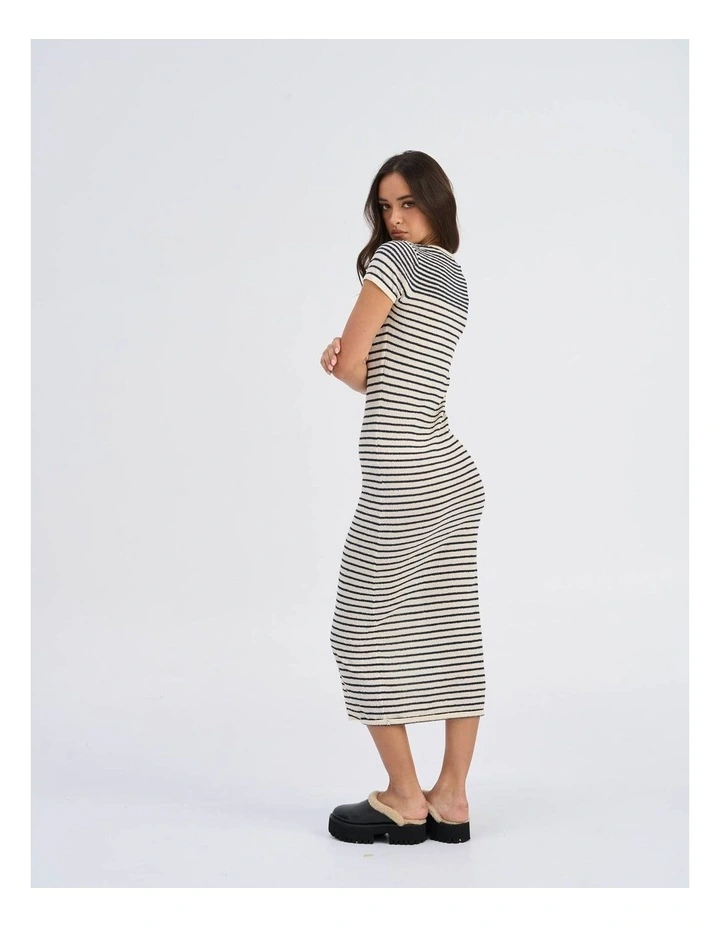 Mia Stripe Midi Dress in Cream image 5