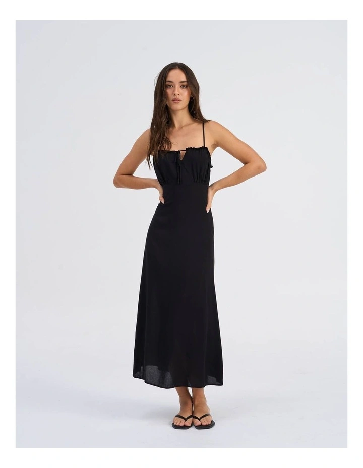 Nelly Life Alexa Printed Midi Dress in Black image 1