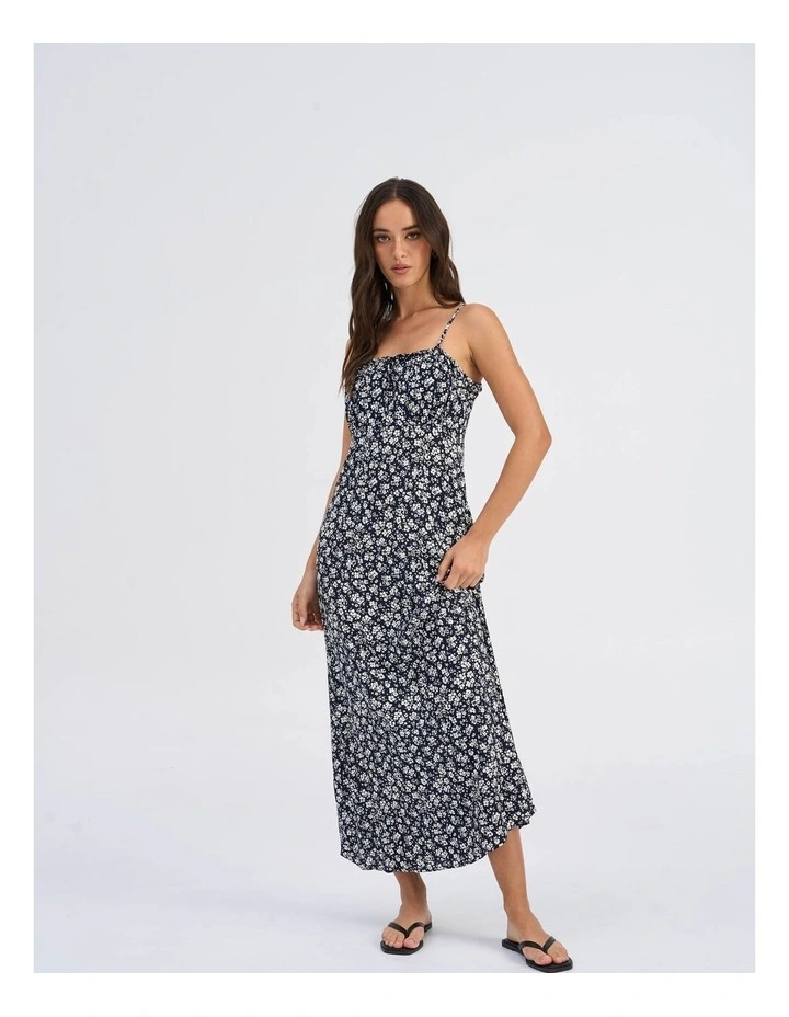 Nelly Life Alexa Printed Midi Dress in Navy image 3