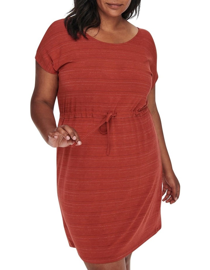Short Sleeve Glitter Dress Cinnabar | MYER