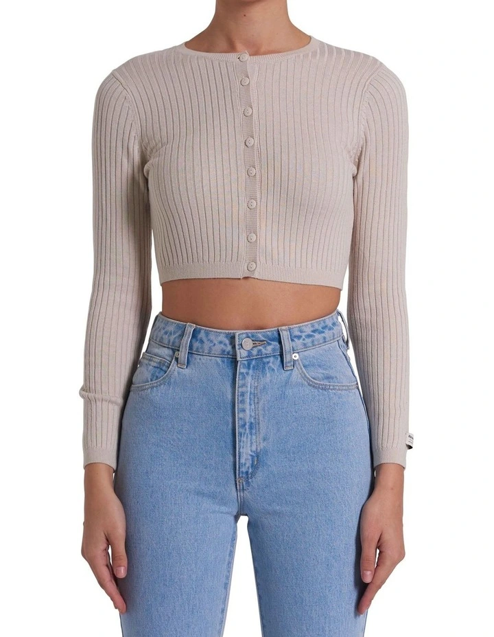 Button Up Knit Top in Milk image 1