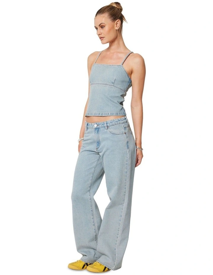 Heaven Denim Top in Light Blue image 4